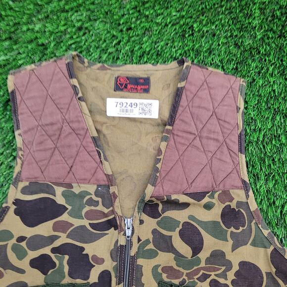 Vintage 90s Black-Sheep Duck Camo Vest Medium 22x25 Hunting - Picture 11 of 13